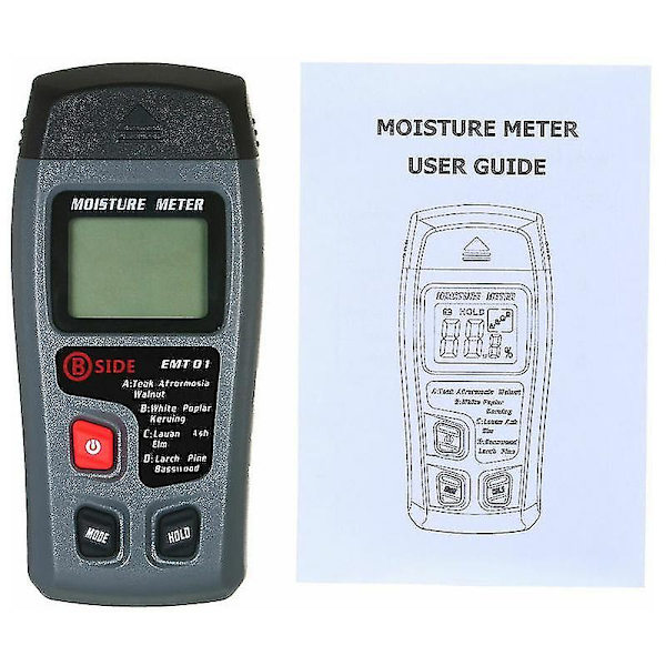 Kosteusmittari puun kosteuden testaukseen 4 tilaa Kannettava kosteusmittari Pin-tyyppinen puun kosteus Kädessä pidettävä instrumentti Vesivuotoilmaisin LCD-näyttö Elect