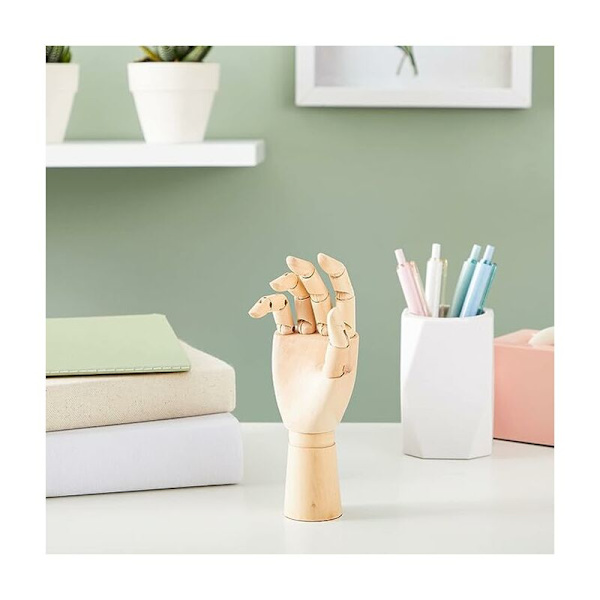 Realistisk ledad trämodell av hand - 18 cm - Höger hand