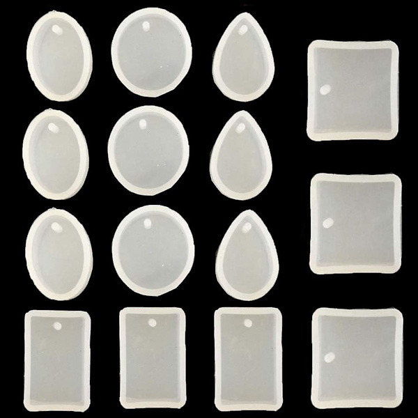 Harpiks Silikonformer, 15 stk Harpikssett for Nybegynnere, Epoksyharpiksform DIY