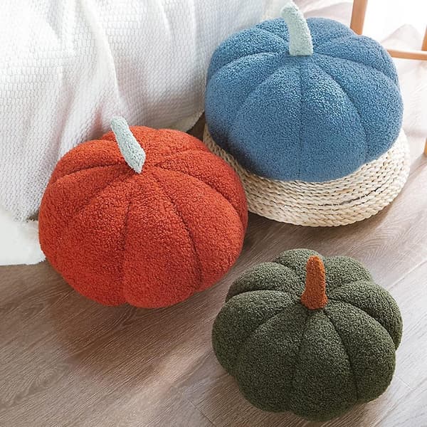 3D Simuleret Græskar Pude Plys Pude Sofa Pude (11 tommer, Rød)