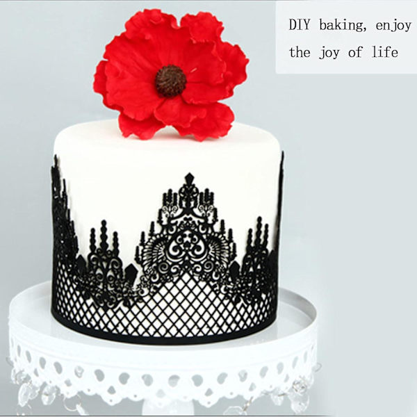 3D Blonde Kage Bageform Fondantform Blomstermønster DIY Form Kageprægning