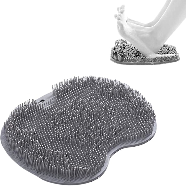 Shower Foot Brush Foot Massage Brush with Suction Cup Foot Massage Pad for Foot Care Grey