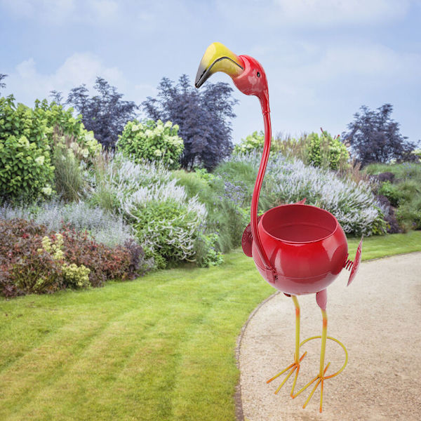Flamingo-formad blomkruka, suckulent grön växt, trädgårdsdekoration, djurformad söt blomkruka