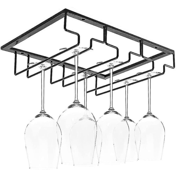 Hanging Glass Rack - Wine Glass Rack With 5 Rails For 10-15 Glasses, 30 X 22.5 X 5.5 Cm, With Screws