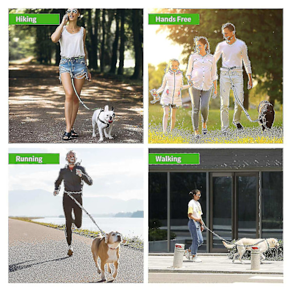 Händerfri hundkoppel Retractable Reflexiv midje hundkoppel för löpning promenader