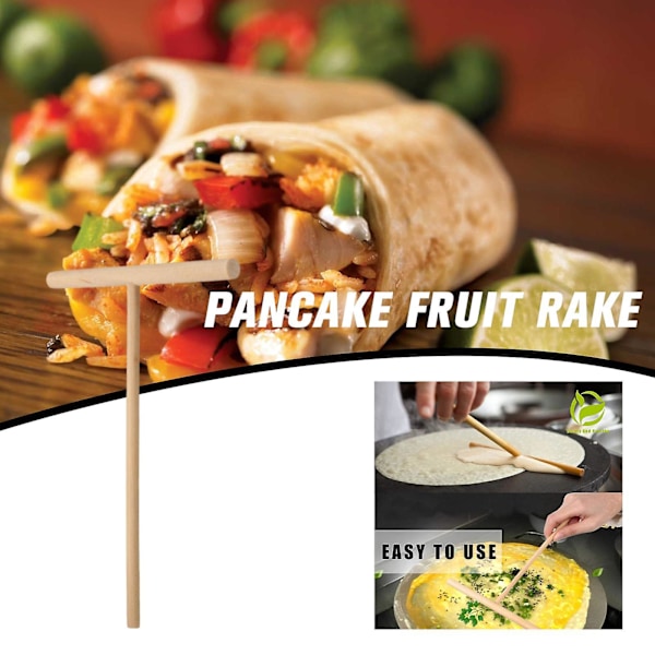 Crepe Maker Pandekagedej Træspreder Pind Hjem Køkken Kit DIY Værktøj（Som vist）