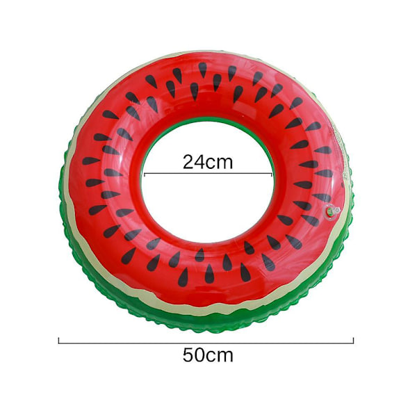 Oppustelig svømmering, holdbar vandmelonformet sommerpool strandfest svømmeflåd rør, vand F（60cm）