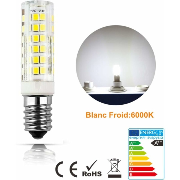 10 st 7 W E14 LED-lampor, kall vita? 6000K, 360° strålvinkel, ej dimbar