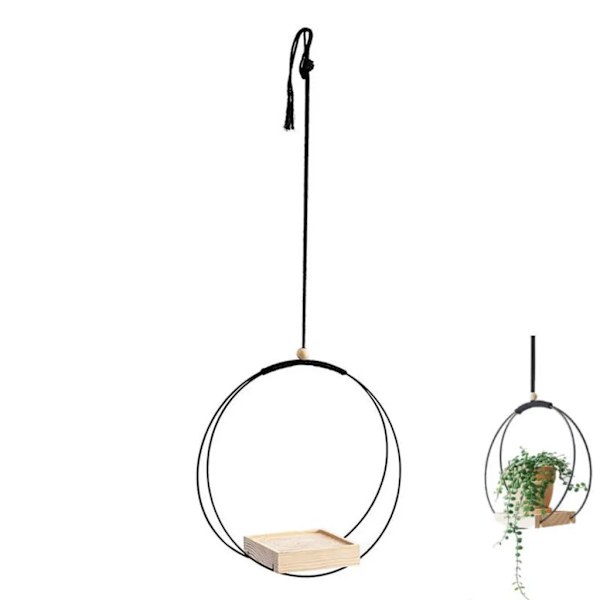 Hängande blomkruka, blomkrukhållare, krukhållare, hängande växtkruka, trädgårdskrukhållare, heminredning svart #1
