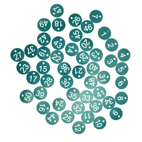 50 st numrerade etiketter, numrerade etiketter för lantbruksdjur, biodling, boskapsskötsel, avel, tillbehör, 1-50, gröna
