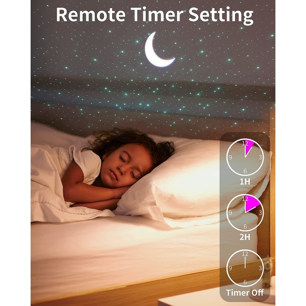 Lasten yövalo 4 in 1 tähtitaivasprojektori Bluetooth-kaiuttimella Kaukosäädin Ajastin, LED-galaksiprojektori Kirkkaus säädettävä Ajastin Lahjaidea