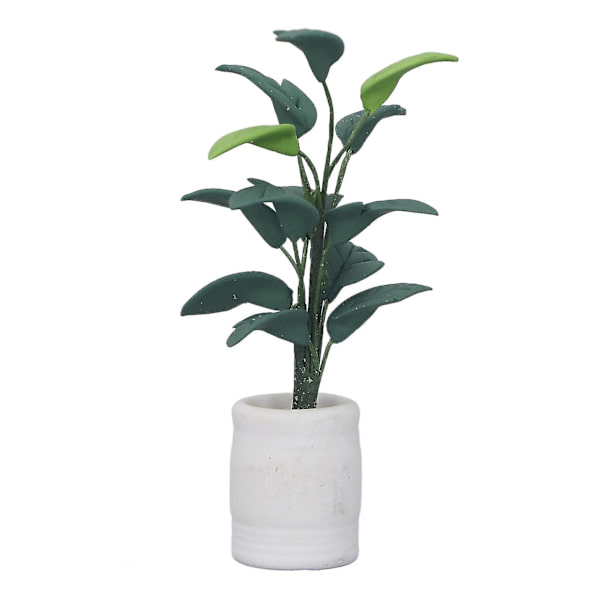 1:12 Nuken talo Ruukussa Lehti Kasvi Malli Miniatyyri Vihreä Bonsai Malli Nuken talo Koriste Tarvike