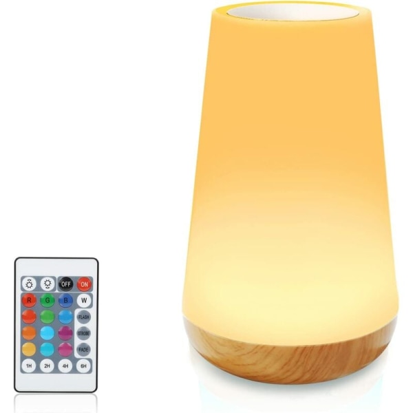 LED nattlampa, touch nattlampa med 7 växlande färger, laddningsbar bordslampa med varmvitt ljus för sovrum, baby mm