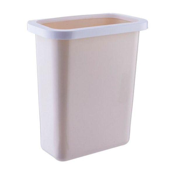 Kökssopbehållare 10L Väggmonterad för Bil Hem Kontor Köksbehållare (Beige)