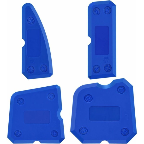 4-delad set för fogglättare för silikonfogmassa tätningsfinish (blå)