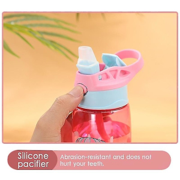 Lasten läpinäkyvä muovinen vuototiivis vesipullo Protable Cartoon Sippy