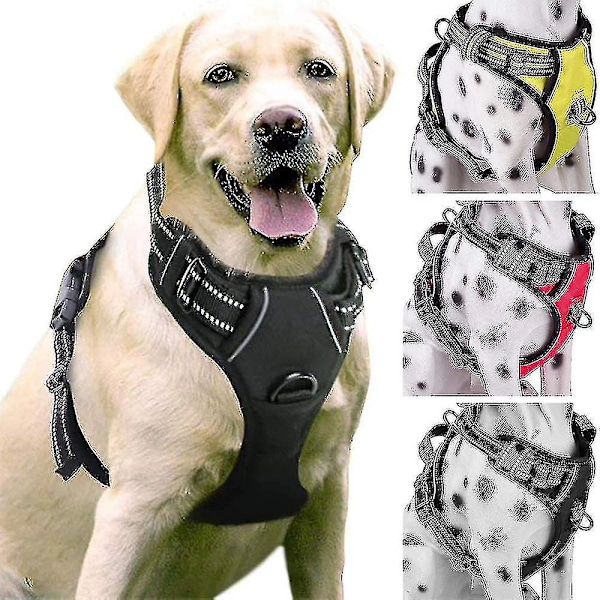 No-pull Dog Harness Padded Adjustable Pet Vest Harness For Large Dogs Training Or Walking（S，Red）