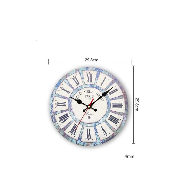Hem 30cm Horloge Murale Antique Vintage, Horloge Silencieuse Cadran En Bois Pour Maison Salon Chambre Bureau Caf Bar Dcor (vacances Romaines)