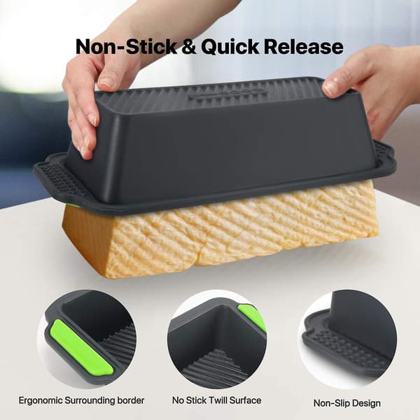 Rektangulär kakform, Non-Stick Silikon Bakset - 29,2 x 12,8 x 6,2 cm