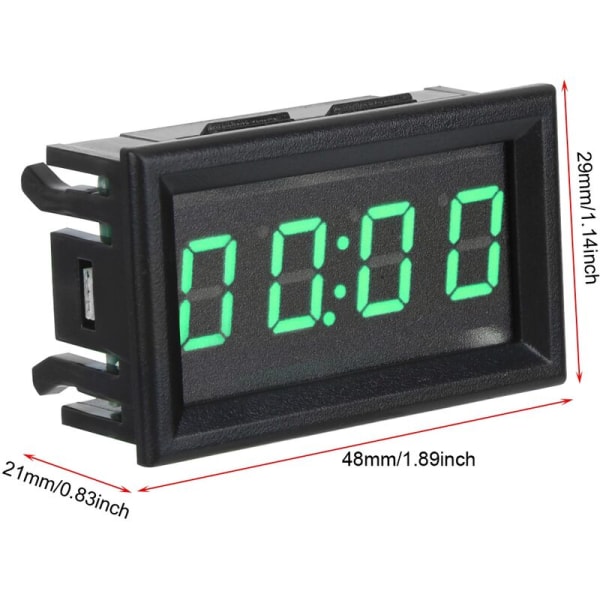 LED Elektronisk Digital Lysande Bilklocka Watch Dekoration (grön)