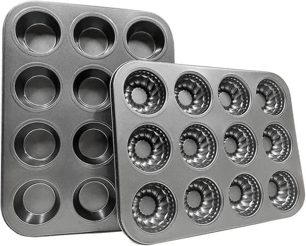 Non-stick muffinsform for baking jumbo donut kakeformer former brettsett