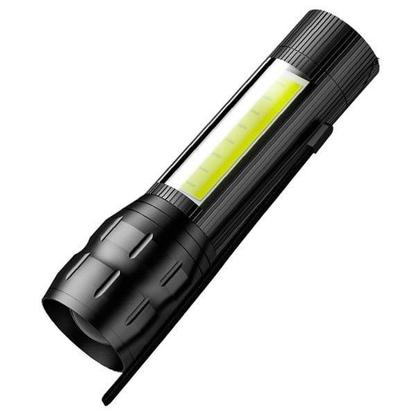Led-ulkovalaisin taskulamppu USB ladattava muovinen zoom minitaskulamppu（A）