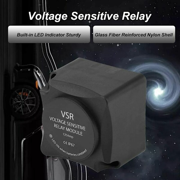 Spänningskänsligt VSR-relä, 12V DC automatiskt laddningsrelä med två 125A smarta batteriisolerare och skruvar