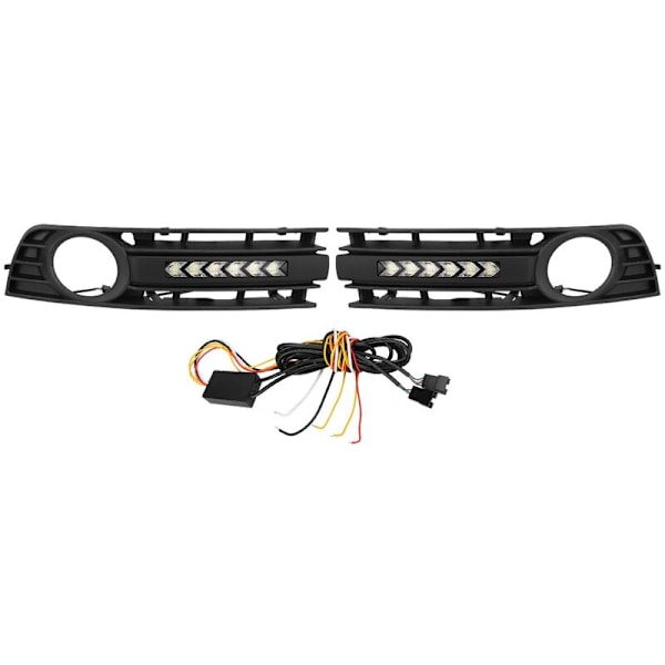 2 st Grille Dimljus Indikator Dagsvarselljus Lämplig för Audi A4 B6 01-05 (Svart)