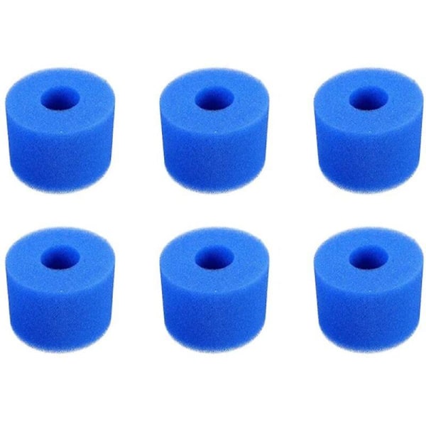 6 stk S1-type filtersvamp, skumfilterpatron, svømmebassengfilter skum, gjenbrukbar og vaskbar, spa-skumfilter