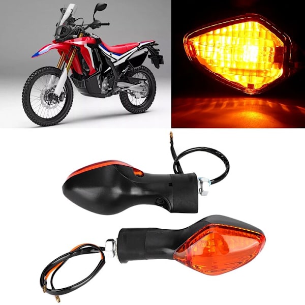 1 par blinkers passar för Honda CRF250L motorcykel modifierad svart gul