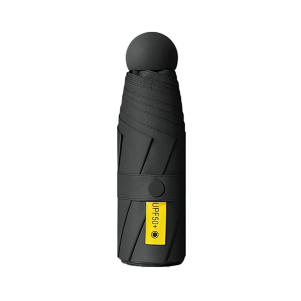 Mini Ultralight Paraply Solficka Paraply 5 Fällbart Parasol Paraplyer Anti-UV Solskydd (Svart)