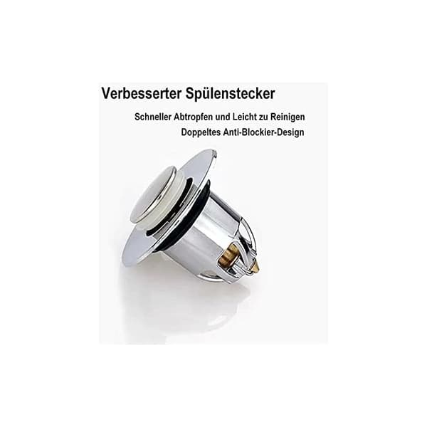 Diskpropp (2-pack) Avloppsrör Diskpropp Anti-Blocking Pop-Up Ventil med Anti-Clog Sil, Används för Diskho med 34-40mm Öppning.