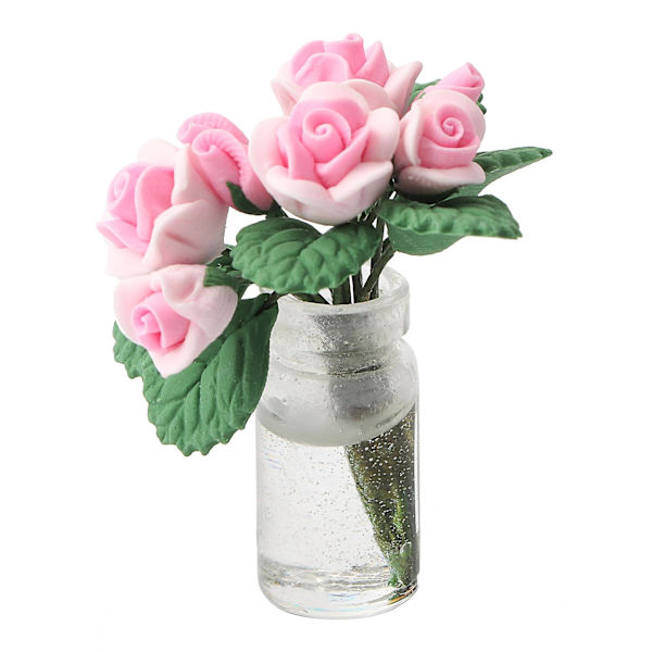 1:12 Nukkekoti Mini Bonsai Malli Leikki Lelut Puutarha Kasvi Koriste Tarvikkeet (Pinkki)