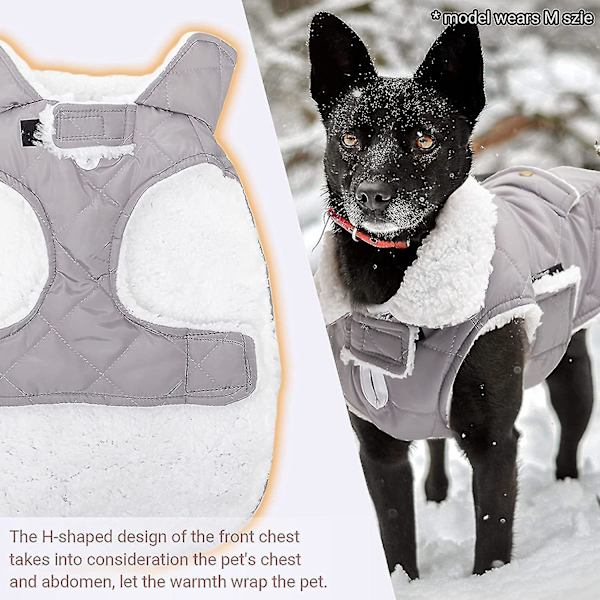 Vinterfrakke til hund - Vindtæt fleece varm tyk hundetrøje til sne, regn og kulde