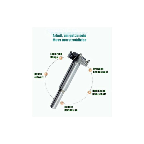 2 st. form borr ?? 35 och 40 mm med skaft ?? 8mm Verktygsstål Borr Träborr Set för Mjukt Trä DIY Version