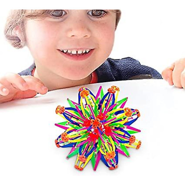 Expanderbar boll, teleskopboll, magisk expanderande bollleksak, färgglad expanderbar magisk blommaboll, sensoriska leksaker för autism för alla-