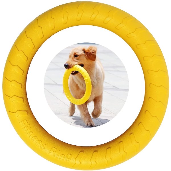 Dog Fitness Ring, Hund Bite Ring, Dog Agility träningsutrustning, Interactive Tug Of War Training Ring för små och stora hundar19 cm (gul, liten)
