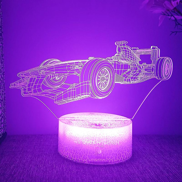 Formel 1 F1 Racing Car 3d Led Nattljus För Sovrum Supercar Lava Lampa Barnrum Inredning Födelsedagspresent till Pojkvän1