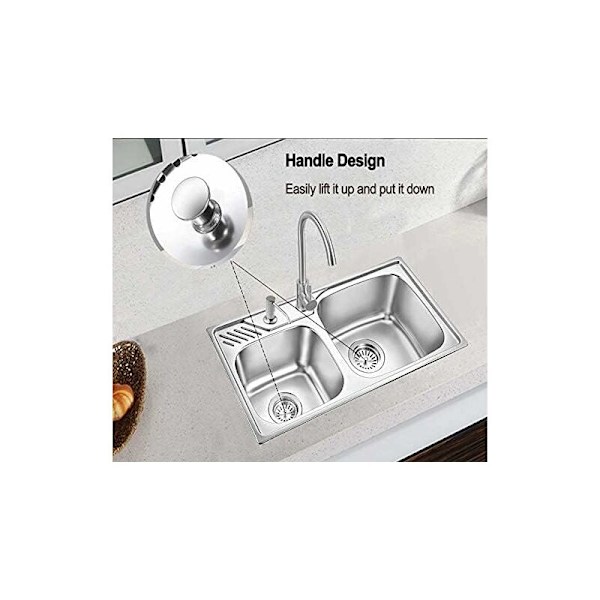 Rostfritt Stål Kök Sil Vask Propp Hål Diameter 79mm Silver 2-pack