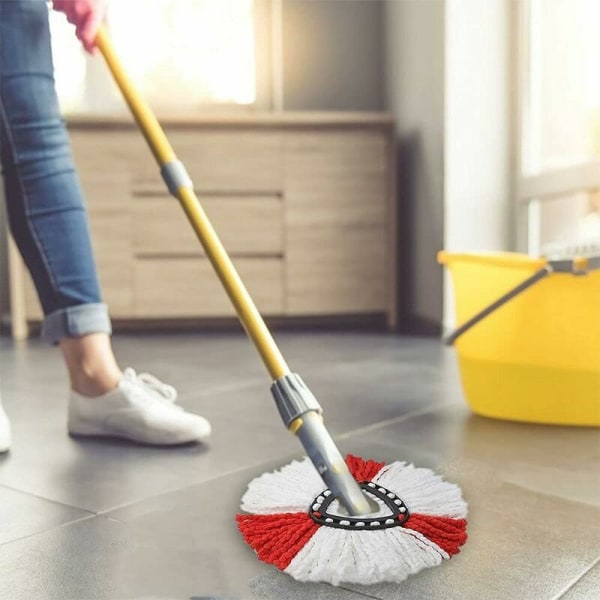4-delad mopphuvud med roterande skiva, 2-i-1 mikrofibermopphuvud