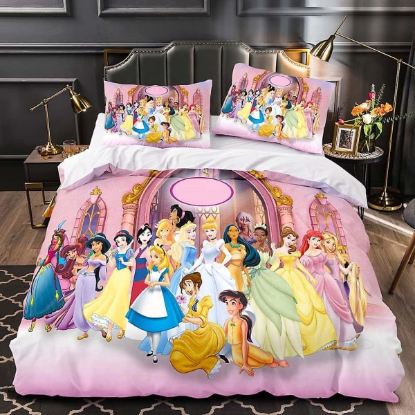 100 % bomull Barn Sängkläder Set Flickor Frozen Elsa And Anna Princesses Rosa cover och örngott