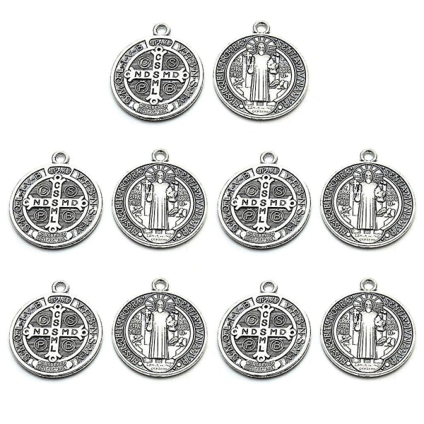 Medalj av San Benito Medal Saint Benedict Medallion Charm Hänge Halsband