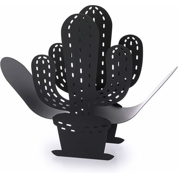 Metalltoalettpappershållare Kaktusformad pappershållare Badrumspappersförvaring (svart)