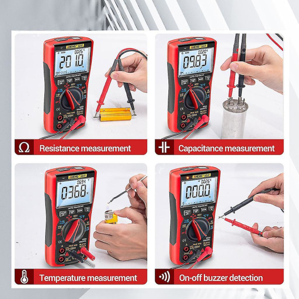 Digitalt multimetertester for elektriker og elektrisk vedlikehold, støtsikker (blå)