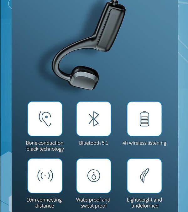 Benledningshörlurar Bluetooth-trådlösa öppna öron-headset