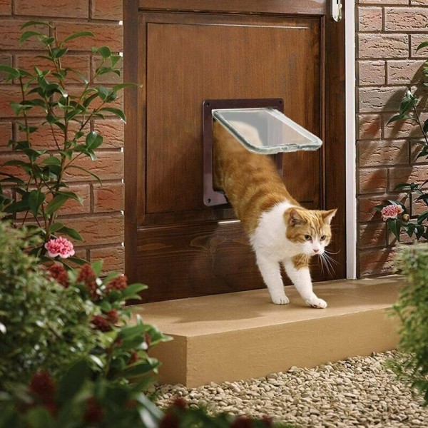 Dörr för katthund Liten kattdörr Mikrochipdörr 4-vägslås Lätt att installera