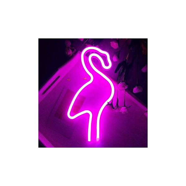 Flamingo Neon Rosa Ljuspanel Väggljus Dekor för Flickrum USB Neon Batteri LED Nattljus Flamingo Ljus för Jul Fest Bröllop Bar CHAM