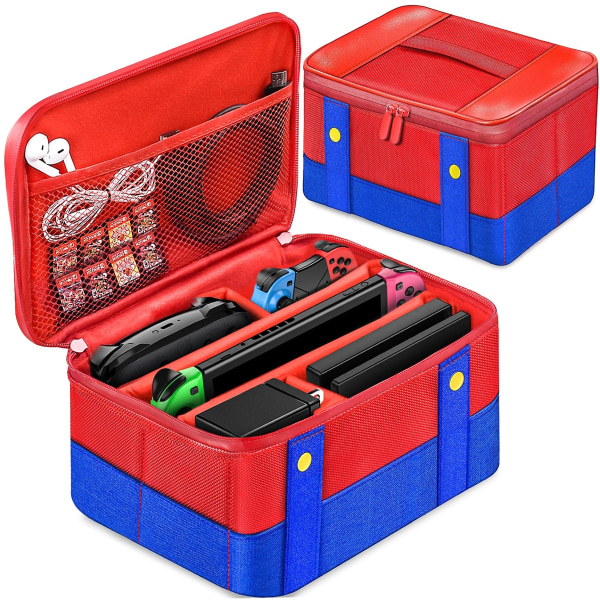 Vattentät väska med stor kapacitetsbrytare Skyddande case för Nintendo Switch-konsol Spelplatta Kabeltillbehör Switch-väska röd