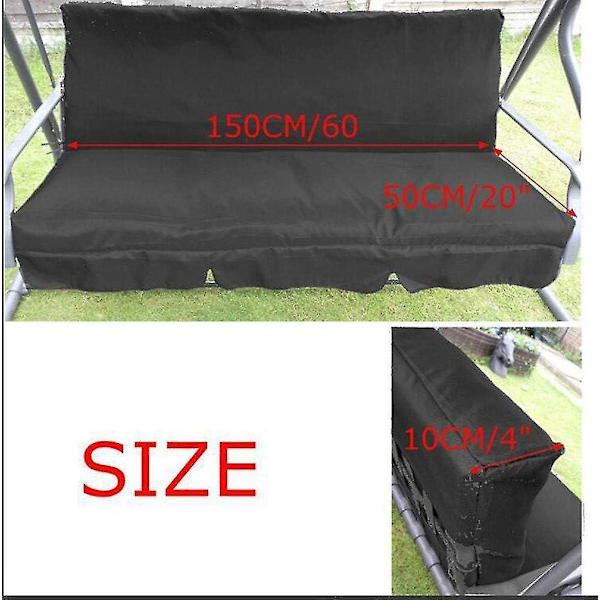 Sitsgungsöverdrag 150x150x10cm, Beige Färg, 3 Sitsig Gungstol Överdrag Ersättning Veranda Swi