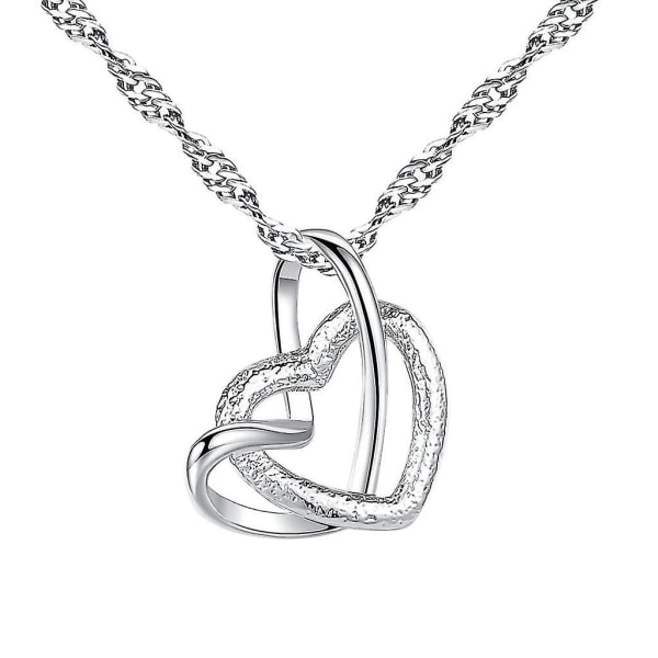 Himmeä kaksoissydänriipus kaulakoru Elegantti Lady Heart Heart -kaulakoru